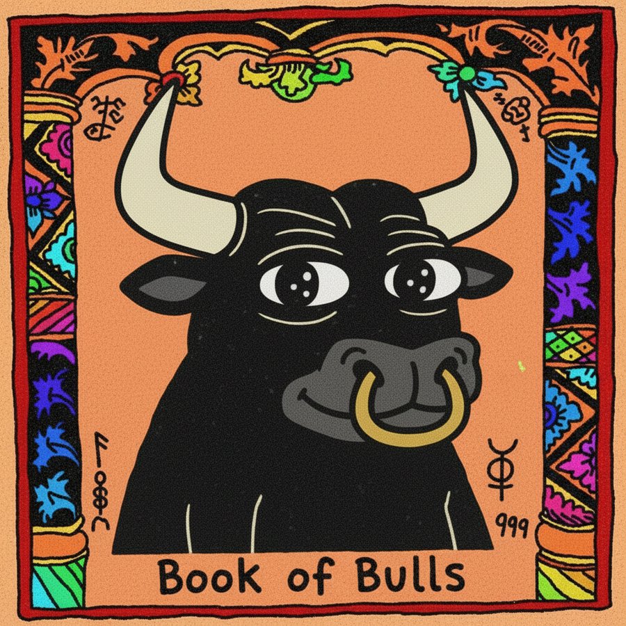 Book of Bulls — laser-eye Mumu bull illuminated icon